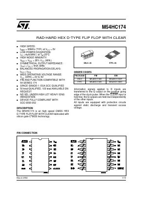 M54HC174D1 Datasheet PDF STMicroelectronics