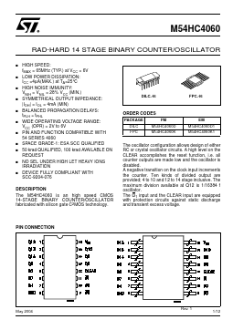 M54HC4060D1 Datasheet PDF STMicroelectronics