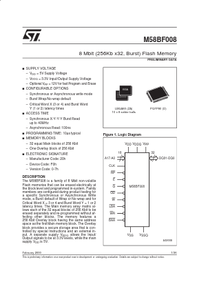 M58BF008D Datasheet PDF STMicroelectronics