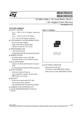 M58CR032C85ZB6T Datasheet PDF STMicroelectronics