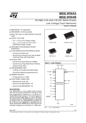 M58LW064B150NH6T Datasheet PDF STMicroelectronics