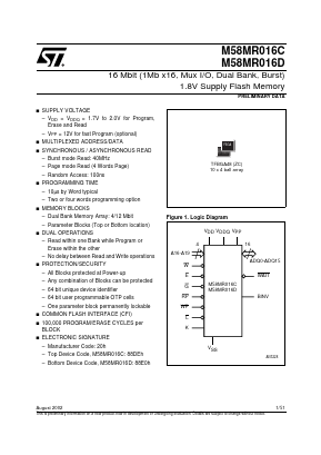 M58MR016D120ZC6 Datasheet PDF STMicroelectronics