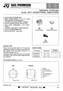 MC33002AD Datasheet PDF STMicroelectronics