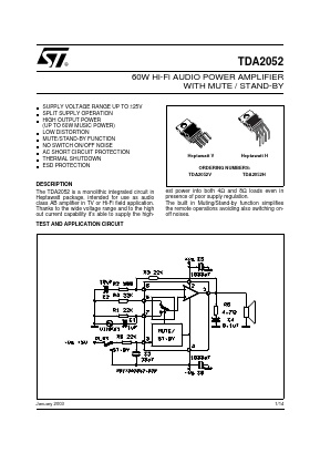 TDA2052V Datasheet PDF STMicroelectronics