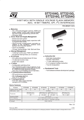 ST72C104G1B6 Datasheet PDF STMicroelectronics