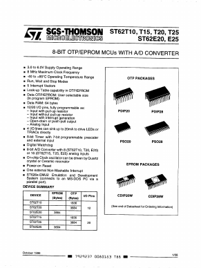 ST62T25M6 Datasheet PDF STMicroelectronics