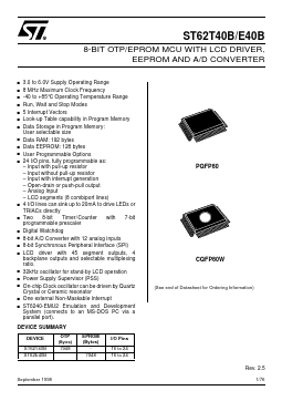 ST62P40BQ1/XXX Datasheet PDF STMicroelectronics