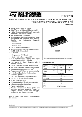 ST72753 Datasheet PDF STMicroelectronics