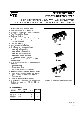 ST6208CB1/XXX Datasheet PDF STMicroelectronics