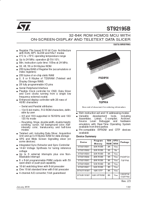 ST92195B3B1 Datasheet PDF STMicroelectronics