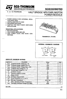 SGS35DB070D Datasheet PDF STMicroelectronics