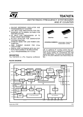 TDA7427A_02 Datasheet PDF STMicroelectronics