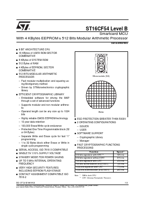 ST16CF54 Datasheet PDF STMicroelectronics