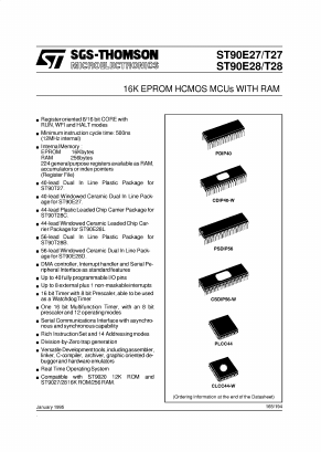 ST90E27 Datasheet PDF STMicroelectronics