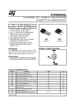 STD90NH02LT4 Datasheet PDF STMicroelectronics