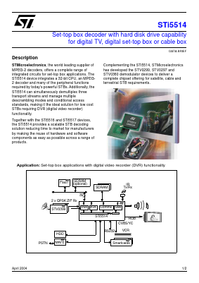 STI5514-MBOARD Datasheet PDF STMicroelectronics
