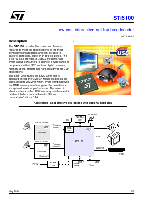 STI5100ZUA Datasheet PDF STMicroelectronics