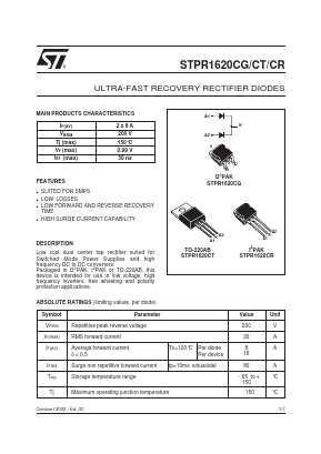 STPR1620CG Datasheet PDF STMicroelectronics
