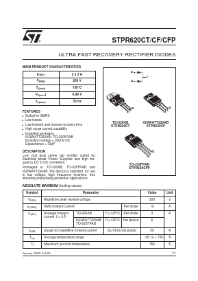 STPR620C Datasheet PDF STMicroelectronics
