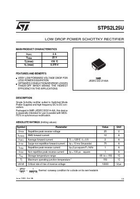 STPS2L25U Datasheet PDF STMicroelectronics