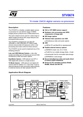 STV0674T100 Datasheet PDF STMicroelectronics