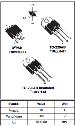 T1050H6I Datasheet PDF STMicroelectronics