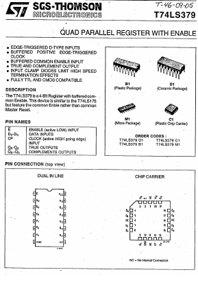 T74LS379XX Datasheet PDF STMicroelectronics
