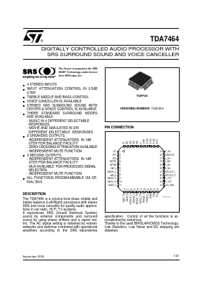 TDA7464 Datasheet PDF STMicroelectronics