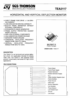 TEA2117 Datasheet PDF STMicroelectronics