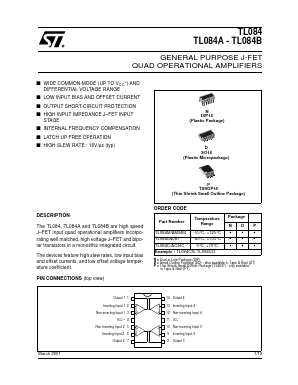 TL084AC Datasheet PDF STMicroelectronics
