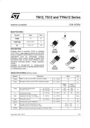 TN1215-1000B-TR Datasheet PDF STMicroelectronics