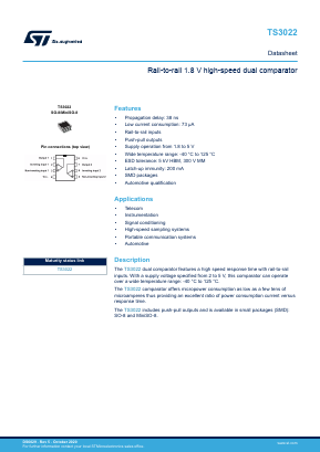 TS3022IDT Datasheet PDF STMicroelectronics