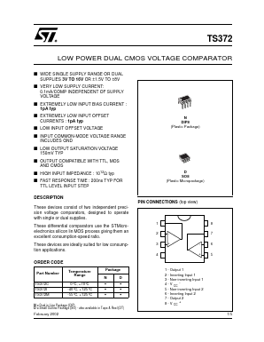 TS372 Datasheet PDF STMicroelectronics