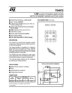 TS4972 Datasheet PDF STMicroelectronics