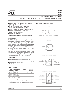 TS971I Datasheet PDF STMicroelectronics
