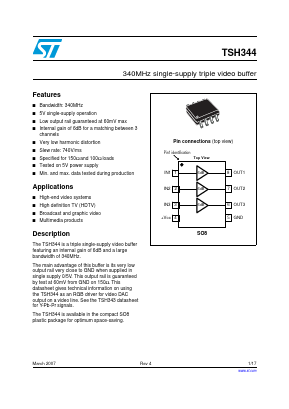 TSH344ID Datasheet PDF STMicroelectronics