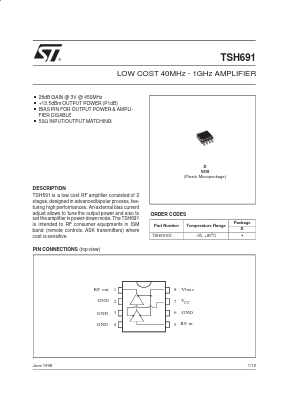 TSH691ID Datasheet PDF STMicroelectronics