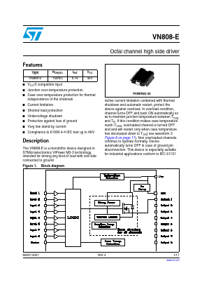 VN808TR-E Datasheet PDF STMicroelectronics