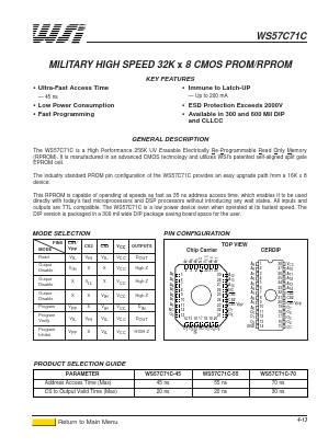 WS57C71C-55TMB Datasheet PDF STMicroelectronics