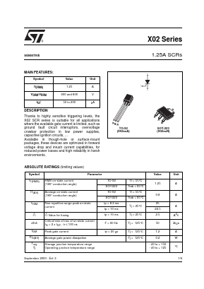 X0205NA-5BA4 Datasheet PDF STMicroelectronics