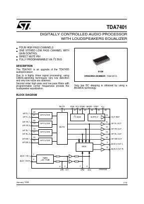 TDA7401 Datasheet PDF STMicroelectronics