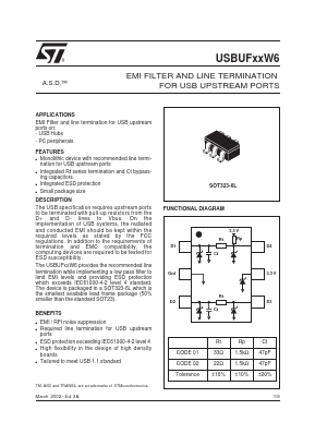 USBUF02W6 Datasheet PDF STMicroelectronics