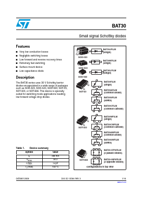 BAT30-SKFILM Datasheet PDF STMicroelectronics