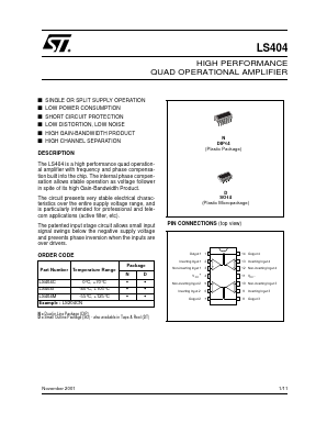 LS404 Datasheet PDF STMicroelectronics