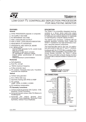 TDA9111 Datasheet PDF STMicroelectronics