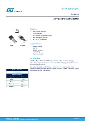 PS40SM120CT Datasheet PDF STMicroelectronics