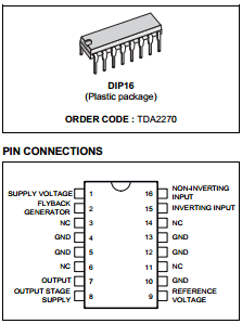 TDA2270 Datasheet PDF STMicroelectronics