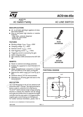 ACS108-5SX Datasheet PDF STMicroelectronics