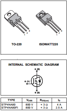 STP4NA80 Datasheet PDF STMicroelectronics