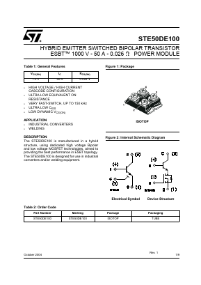 STE50DE100 Datasheet PDF STMicroelectronics